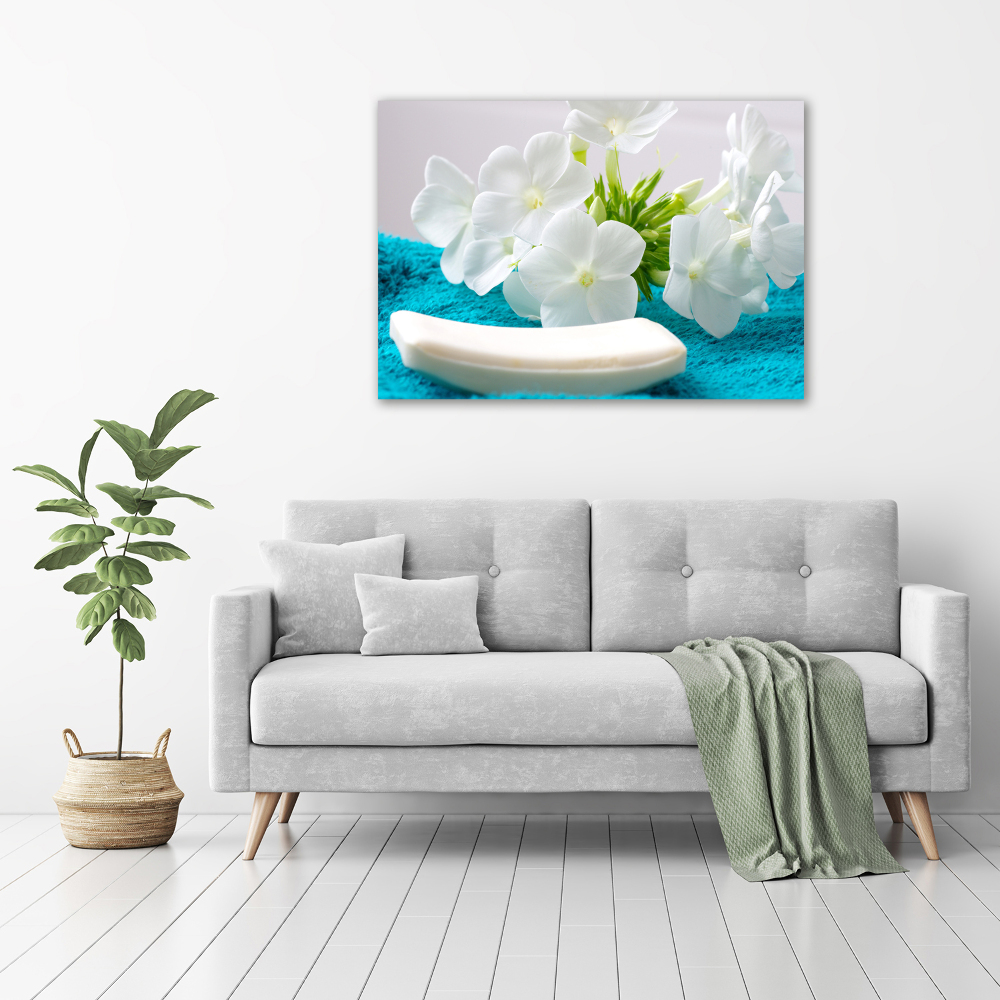 Print on acrylic White spa flowers