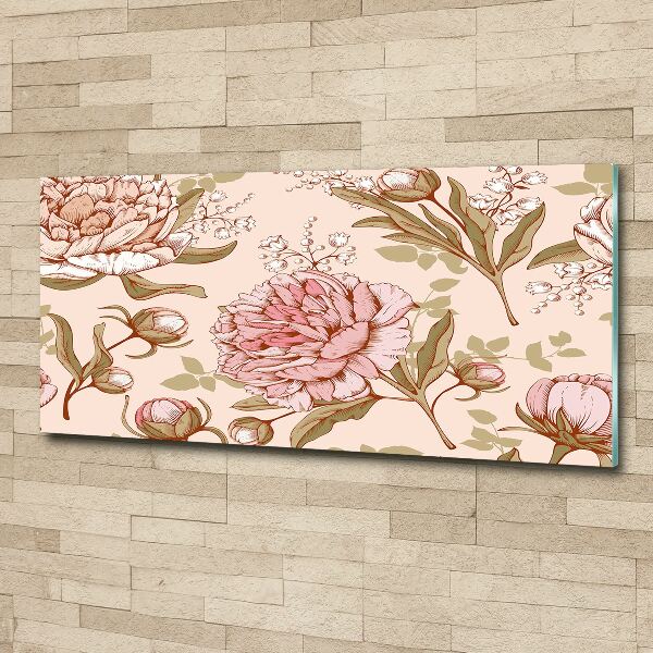 Wall art acrylic Peonies