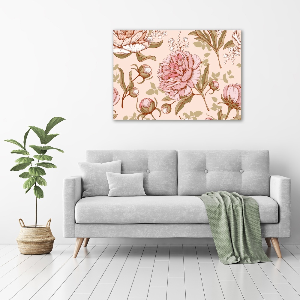 Wall art acrylic Peonies