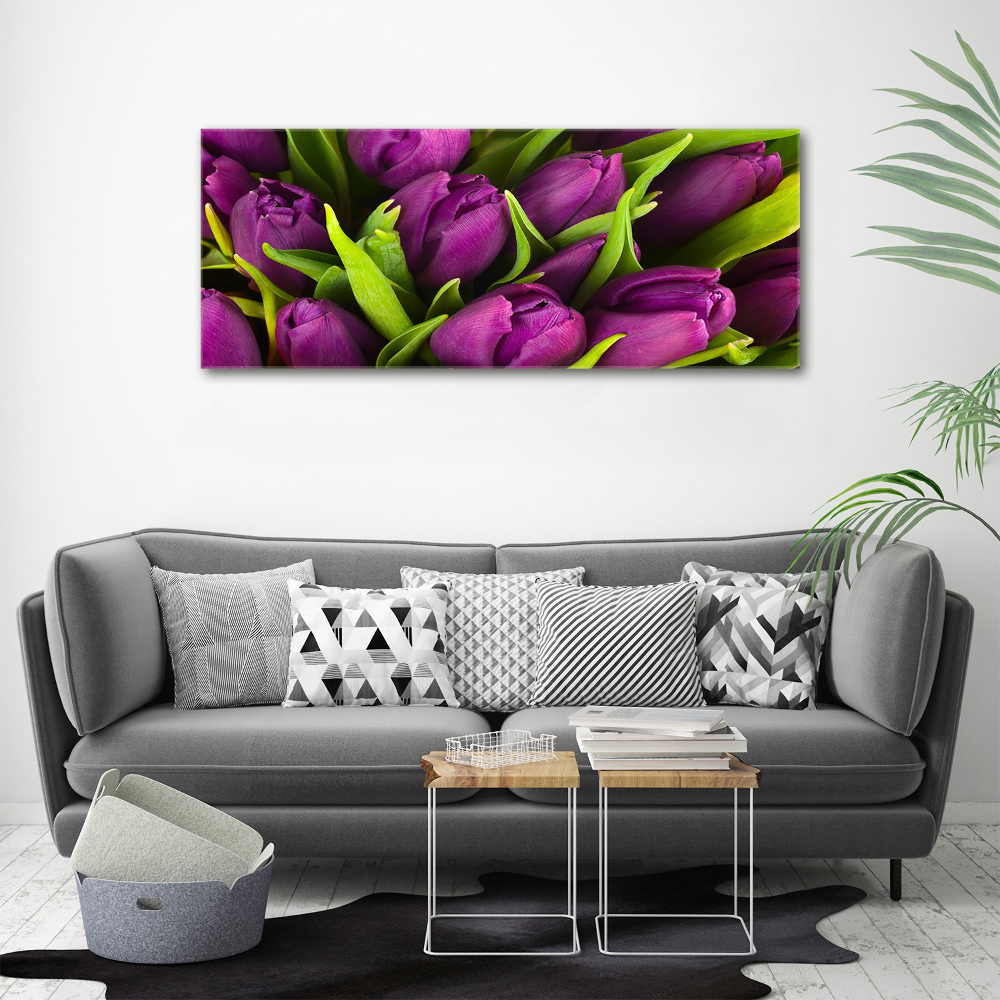 Print on acrylic Violet tulips