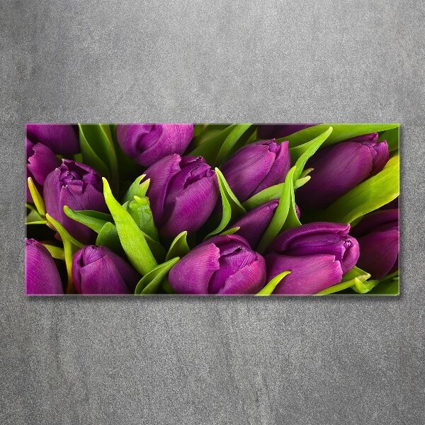 Print on acrylic Violet tulips