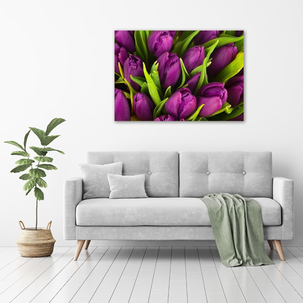 Print on acrylic Violet tulips