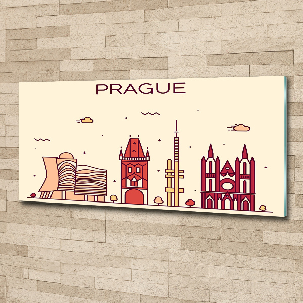 Glass acrylic wall art Prague buildings