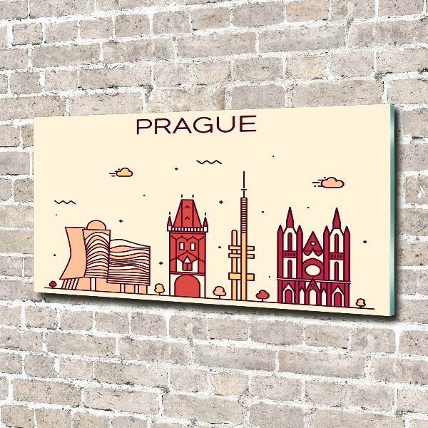 Glass acrylic wall art Prague buildings