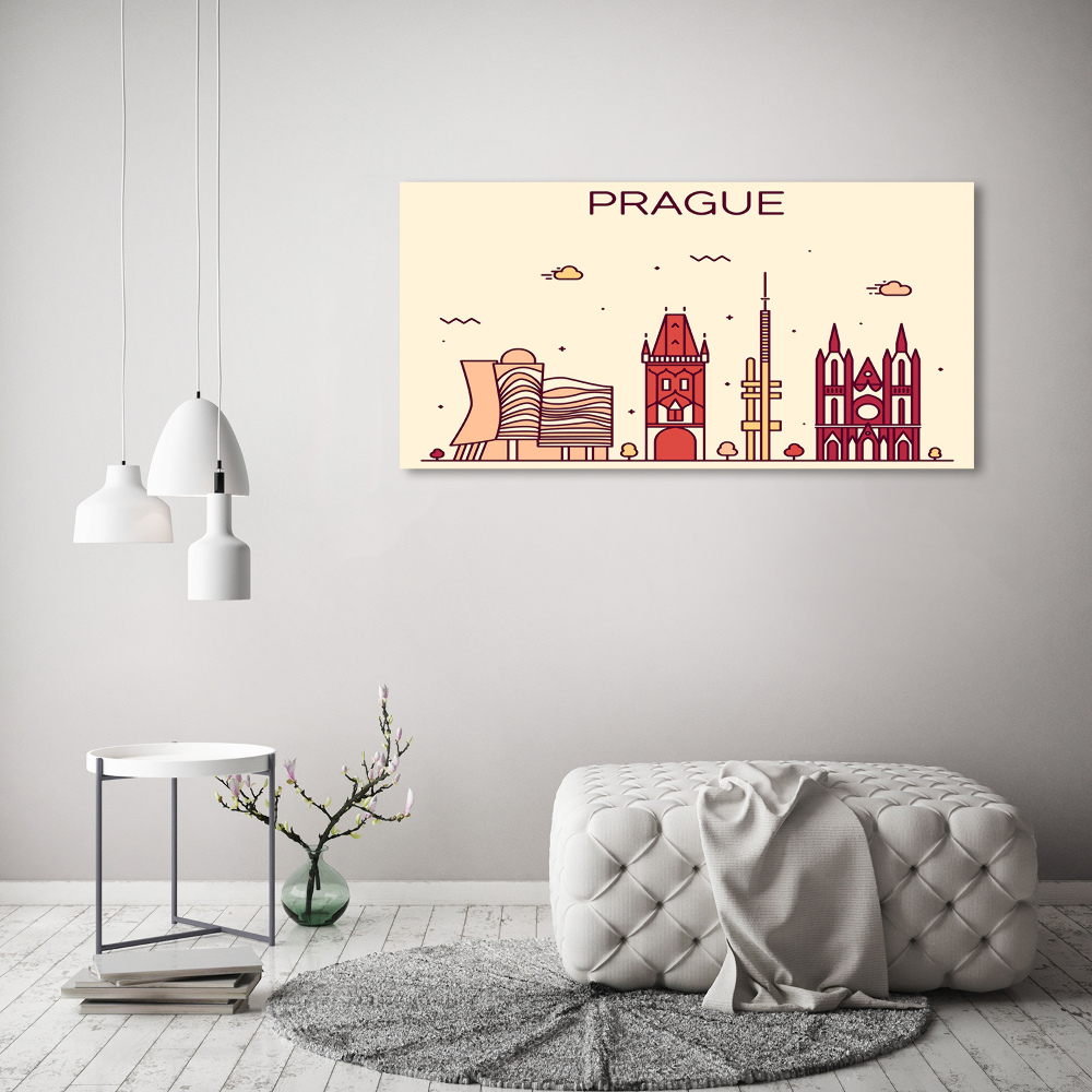 Glass acrylic wall art Prague buildings