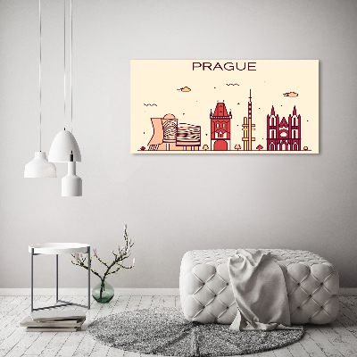 Glass acrylic wall art Prague buildings