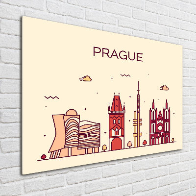 Glass acrylic wall art Prague buildings