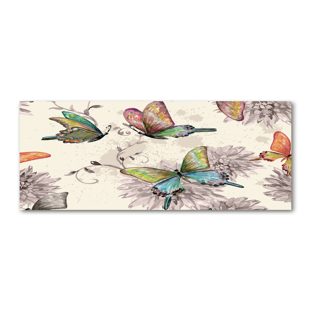 Print on acrylic Butterflies and flowers