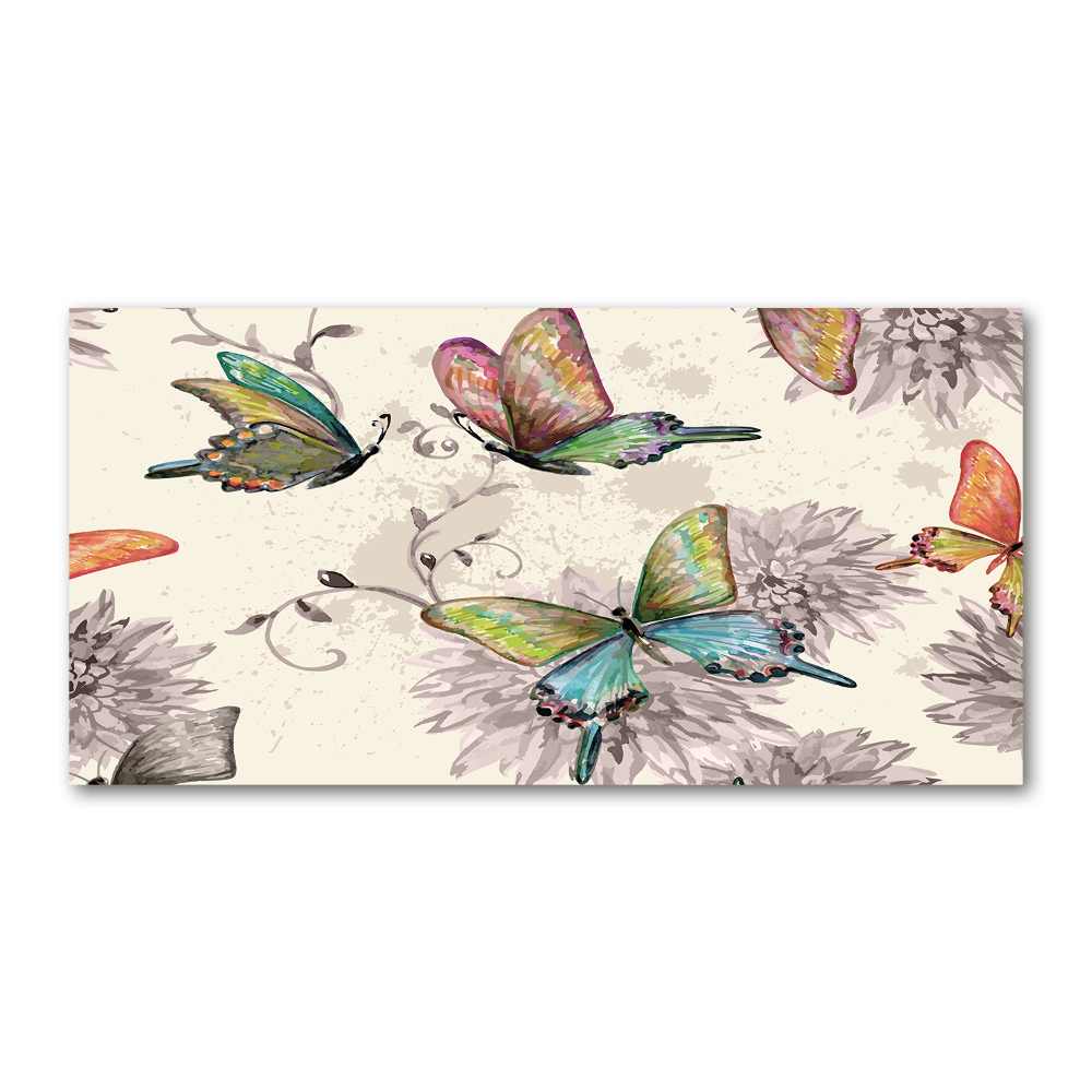 Print on acrylic Butterflies and flowers