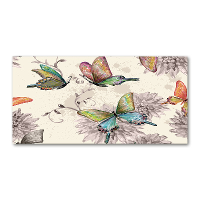 Print on acrylic Butterflies and flowers