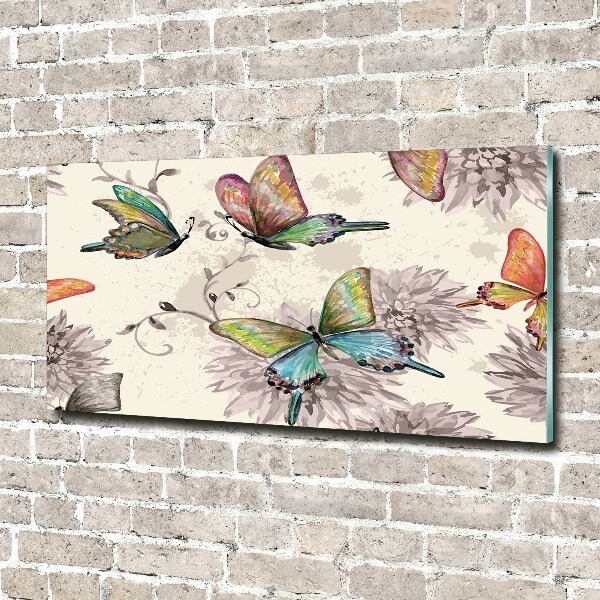 Print on acrylic Butterflies and flowers