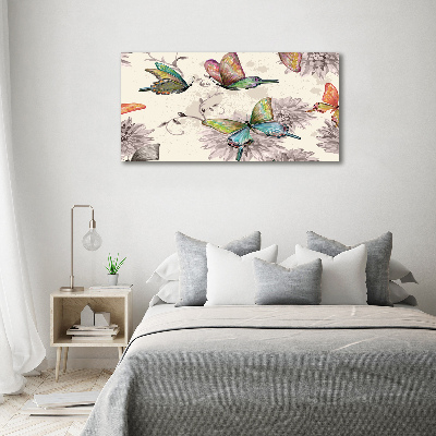 Print on acrylic Butterflies and flowers