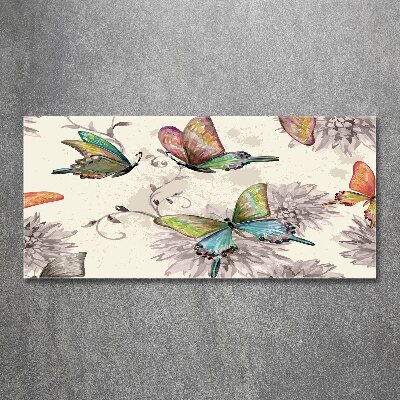 Print on acrylic Butterflies and flowers