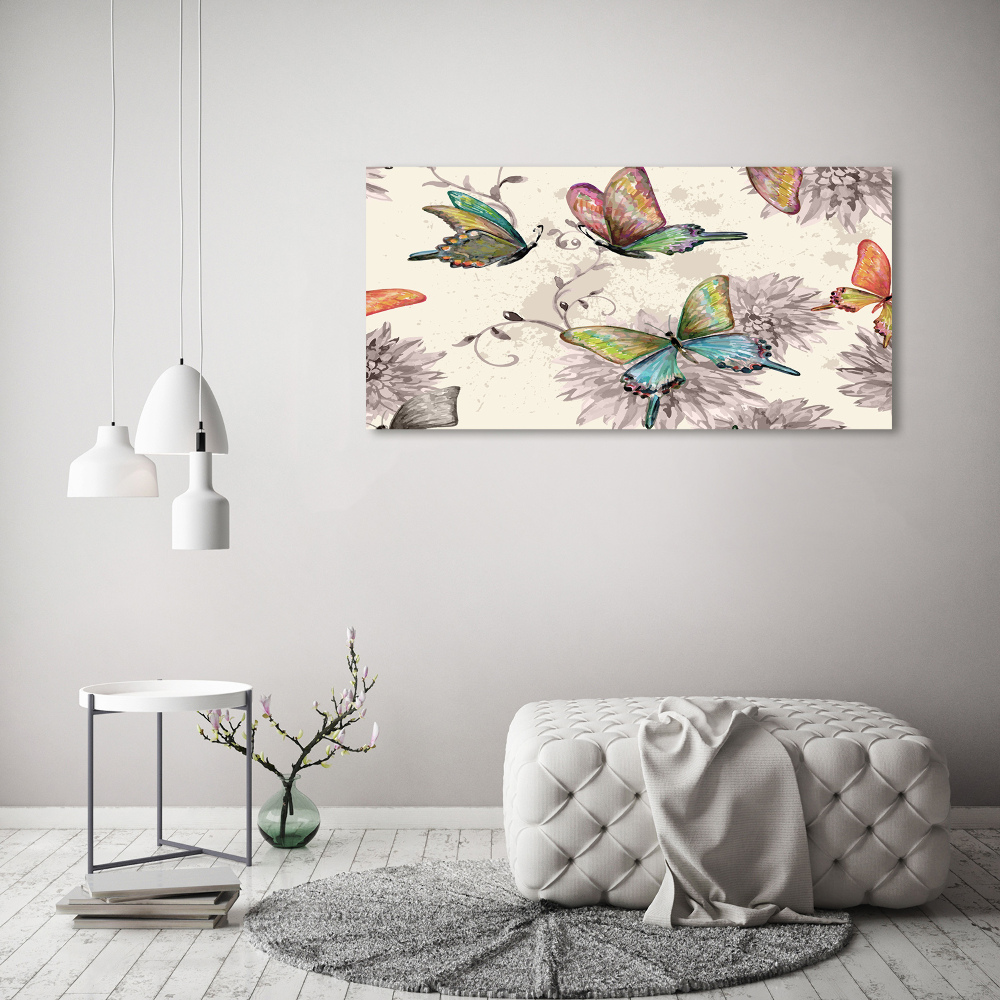 Print on acrylic Butterflies and flowers