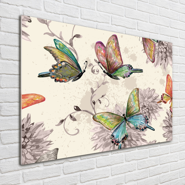 Print on acrylic Butterflies and flowers