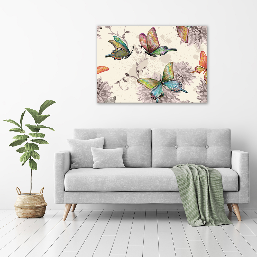 Print on acrylic Butterflies and flowers