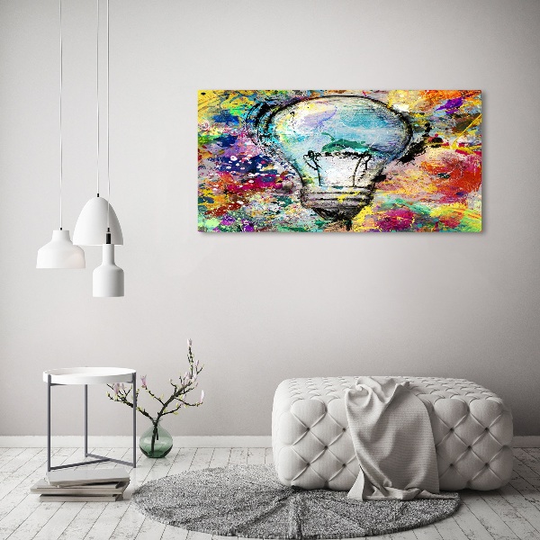 Glass acrylic wall art Bulb