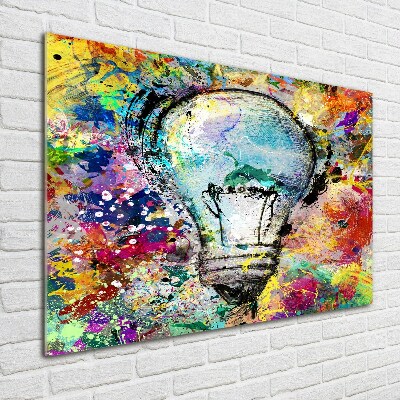 Glass acrylic wall art Bulb