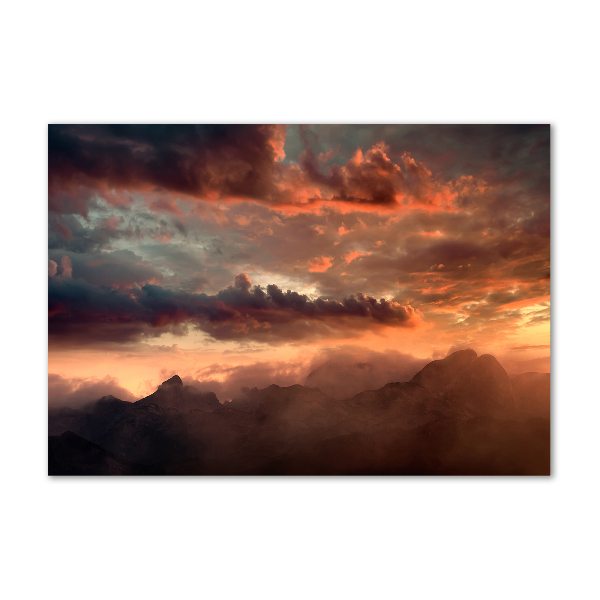 Print on acrylic Sunset of the mountain