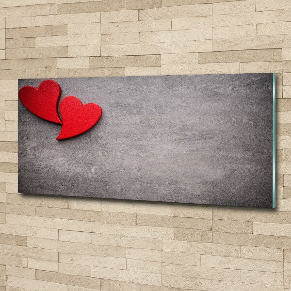 Acrylic print Red hearts