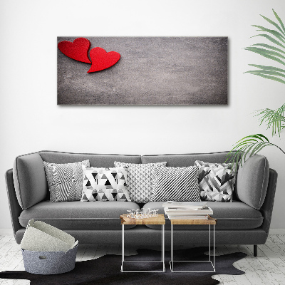 Acrylic print Red hearts