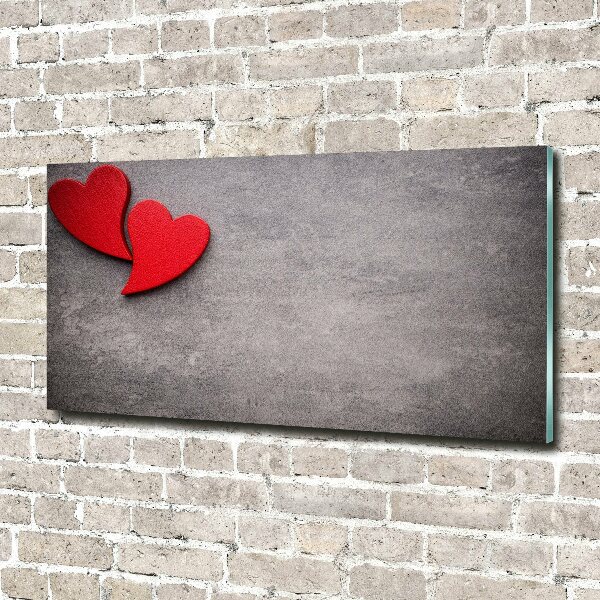 Acrylic print Red hearts