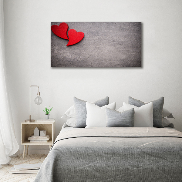 Acrylic print Red hearts