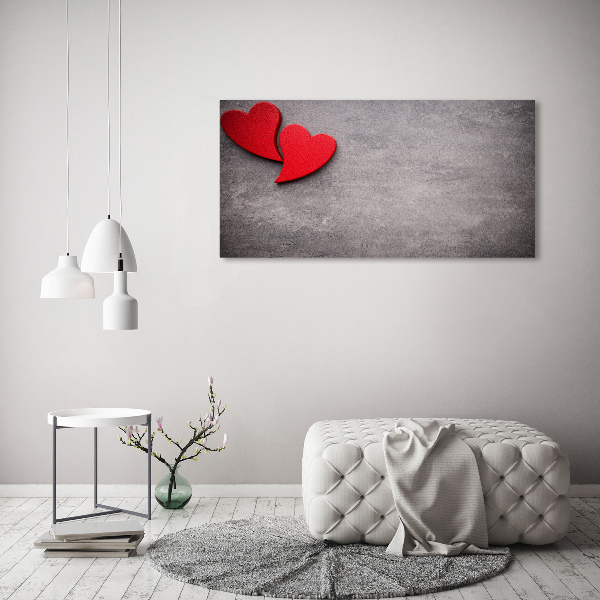 Acrylic print Red hearts