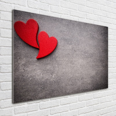 Acrylic print Red hearts