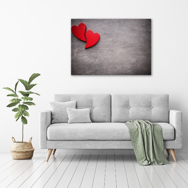 Acrylic print Red hearts