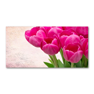 Acrylic wall art Pink tulips