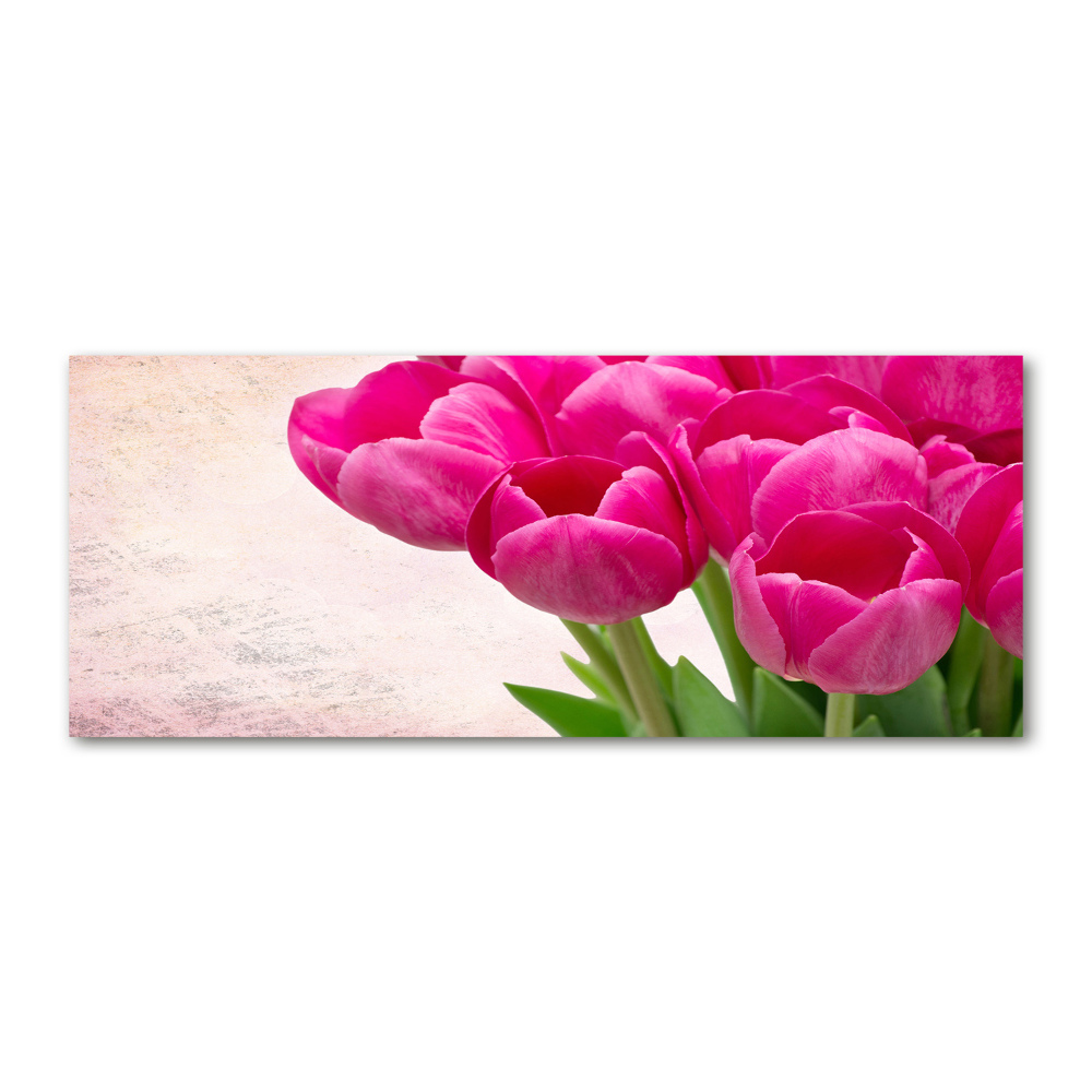 Acrylic wall art Pink tulips