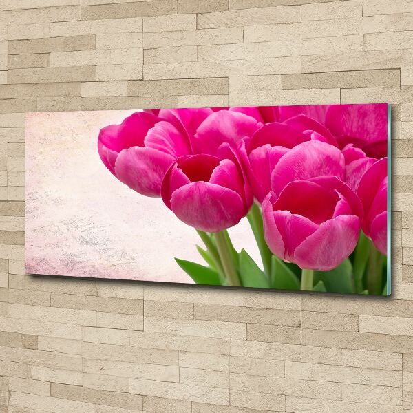 Acrylic wall art Pink tulips