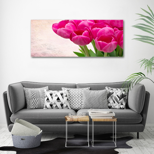 Acrylic wall art Pink tulips