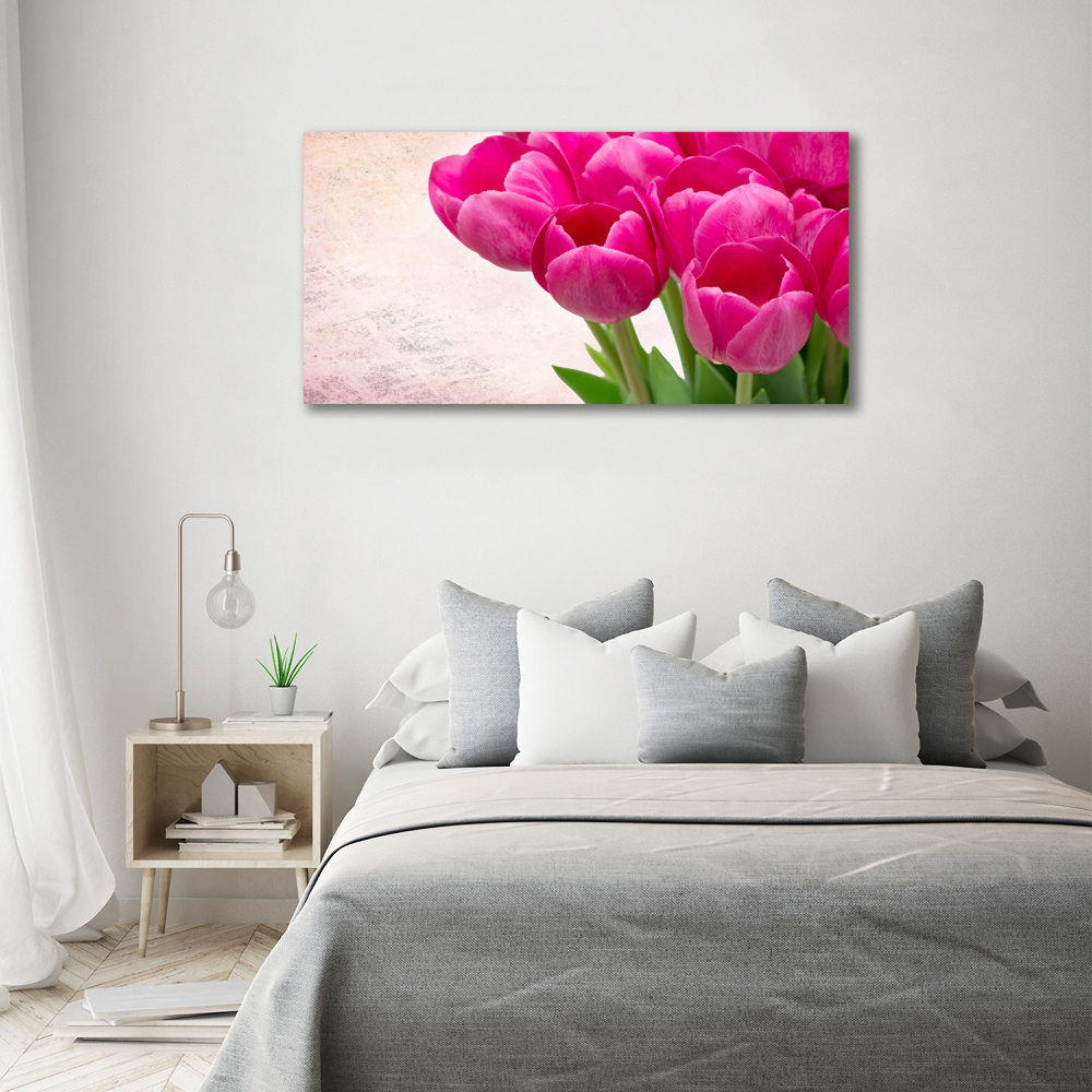 Acrylic wall art Pink tulips