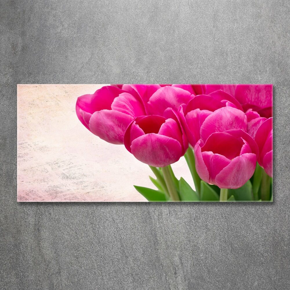 Acrylic wall art Pink tulips