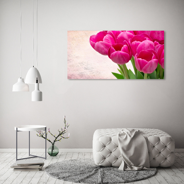 Acrylic wall art Pink tulips