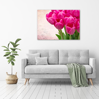 Acrylic wall art Pink tulips