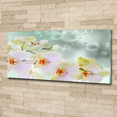 Wall art acrylic White orchid