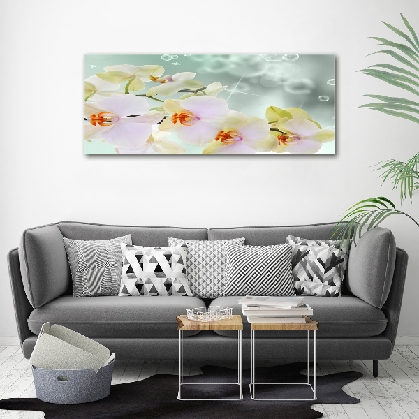 Wall art acrylic White orchid