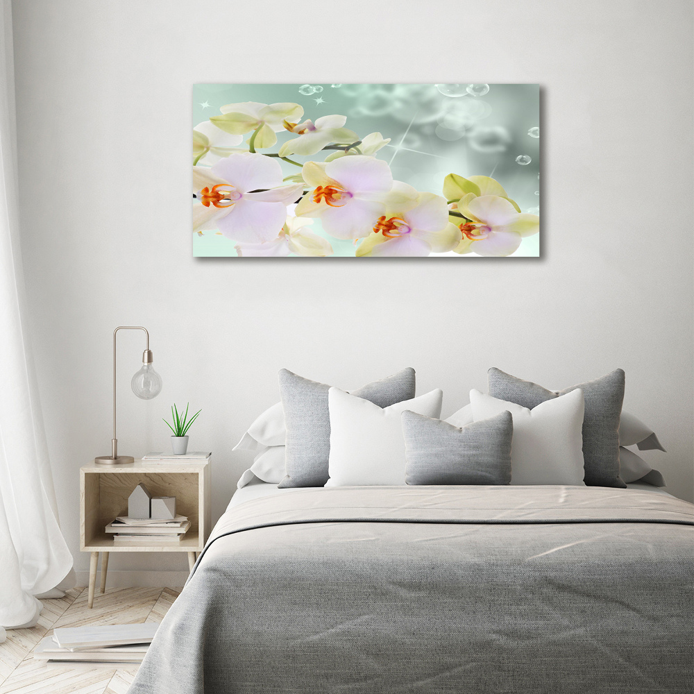 Wall art acrylic White orchid