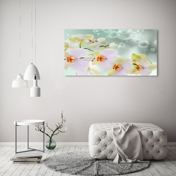 Wall art acrylic White orchid