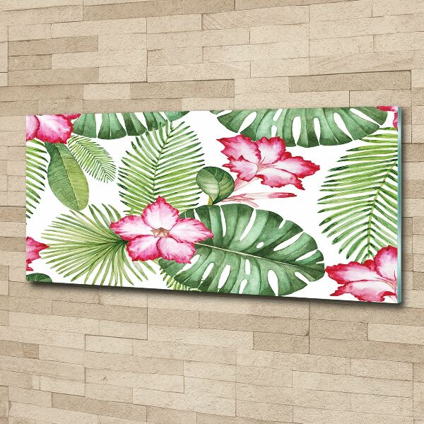 Wall art acrylic Tropical flowers