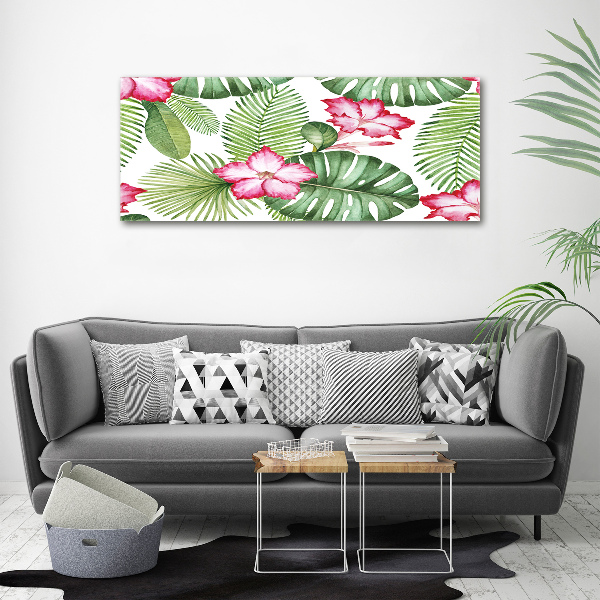 Wall art acrylic Tropical flowers