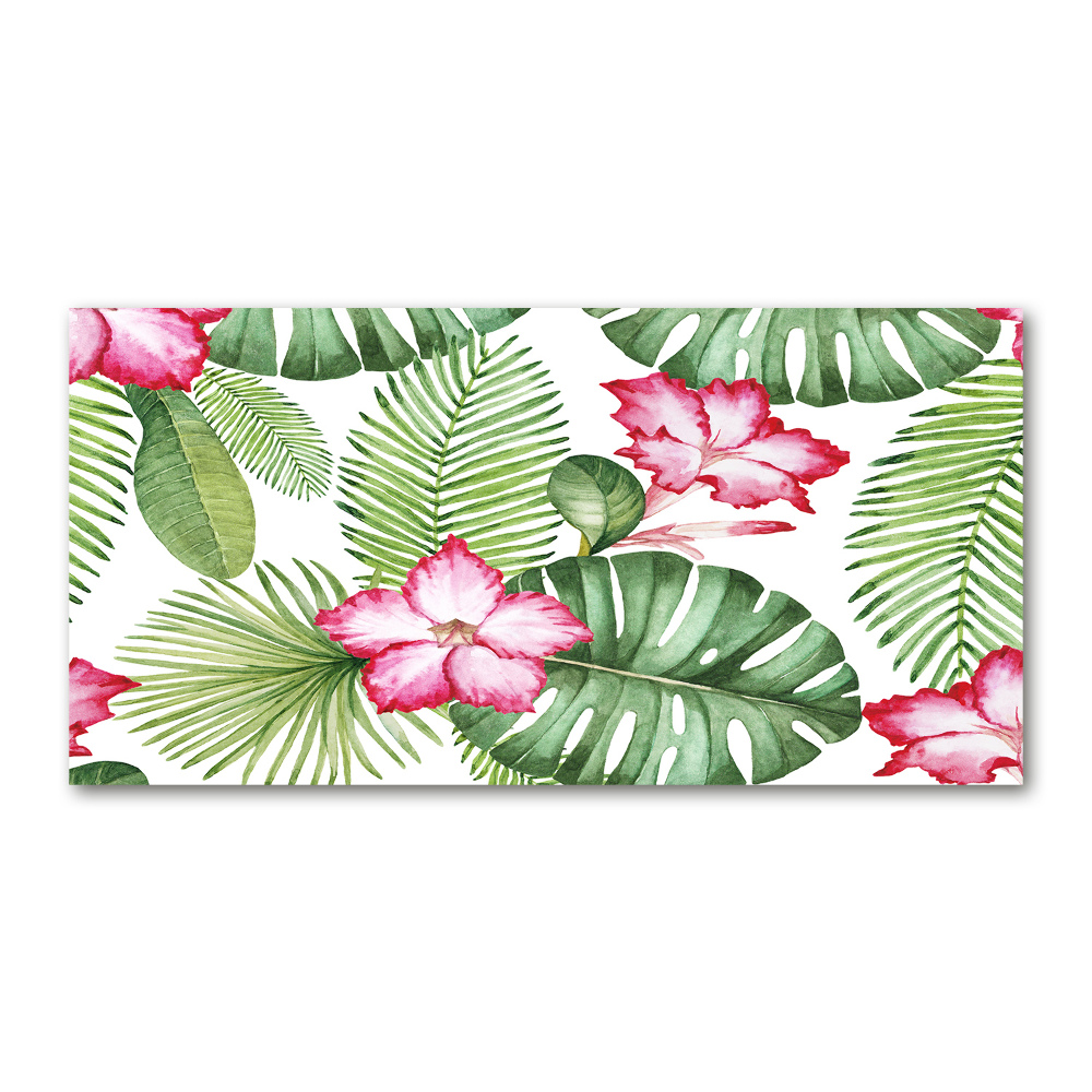 Wall art acrylic Tropical flowers