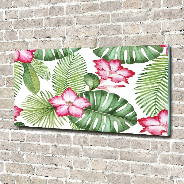 Wall art acrylic Tropical flowers