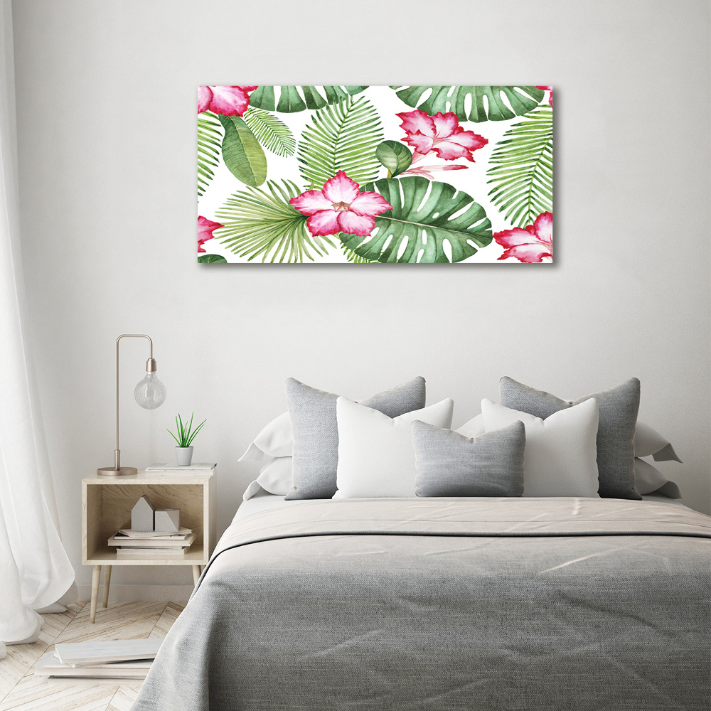 Wall art acrylic Tropical flowers