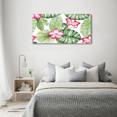 Wall art acrylic Tropical flowers