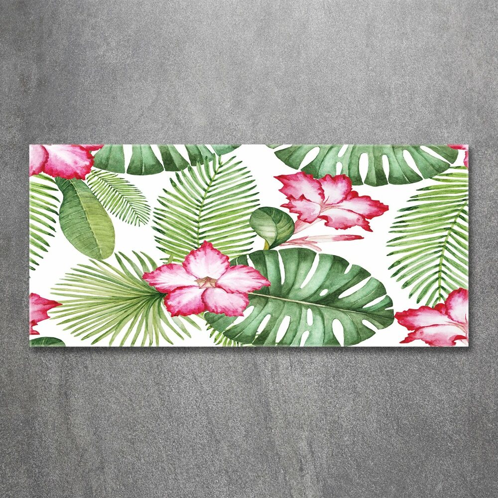 Wall art acrylic Tropical flowers