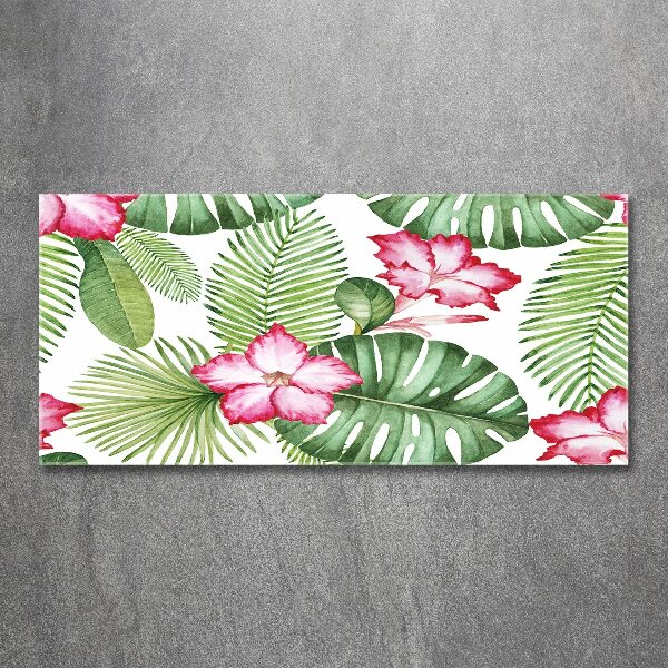 Wall art acrylic Tropical flowers